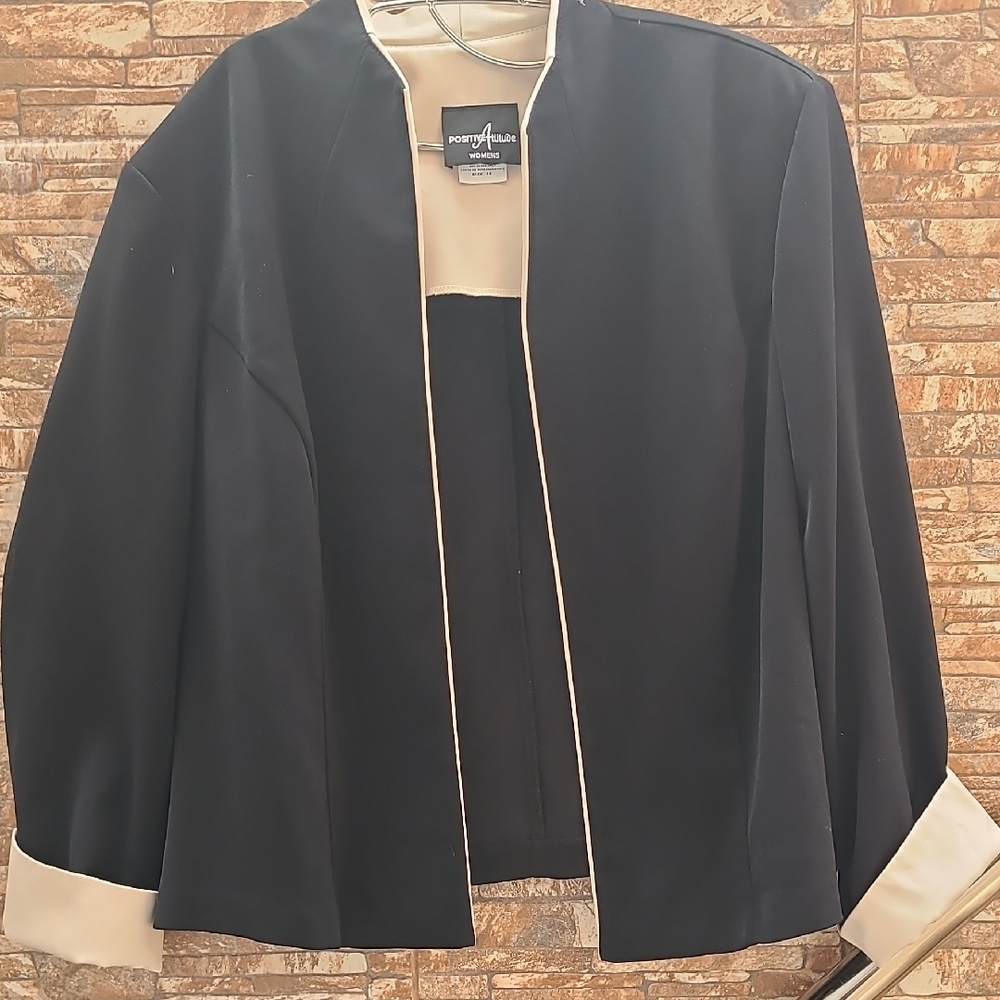 Positive Attitude Black and Cream Blazer